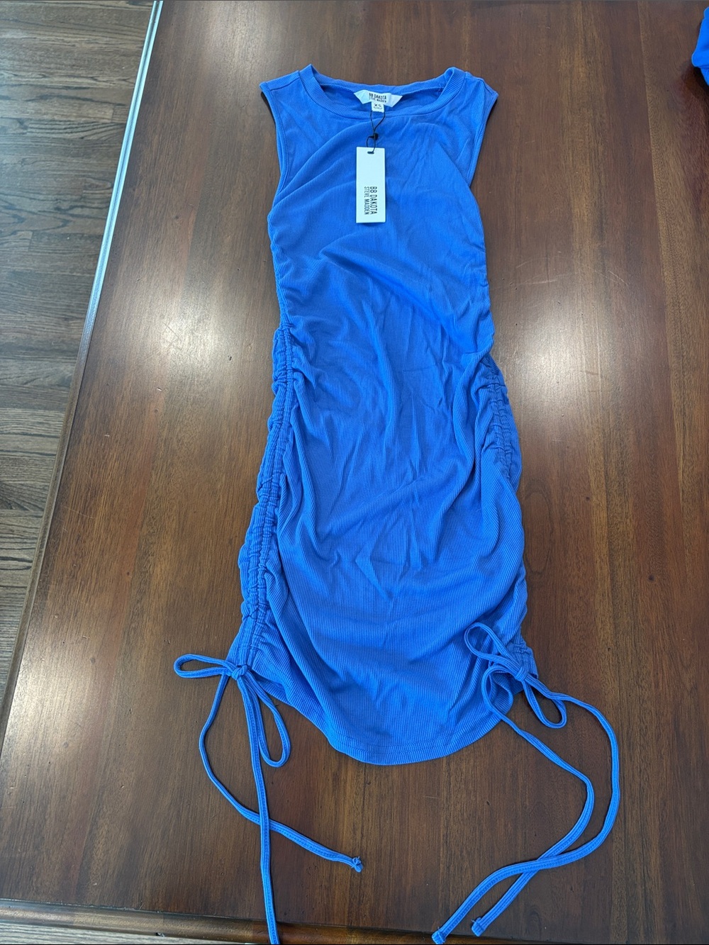 BB Dakota Cobalt Blue Sleeveless Ruched Mini Dress